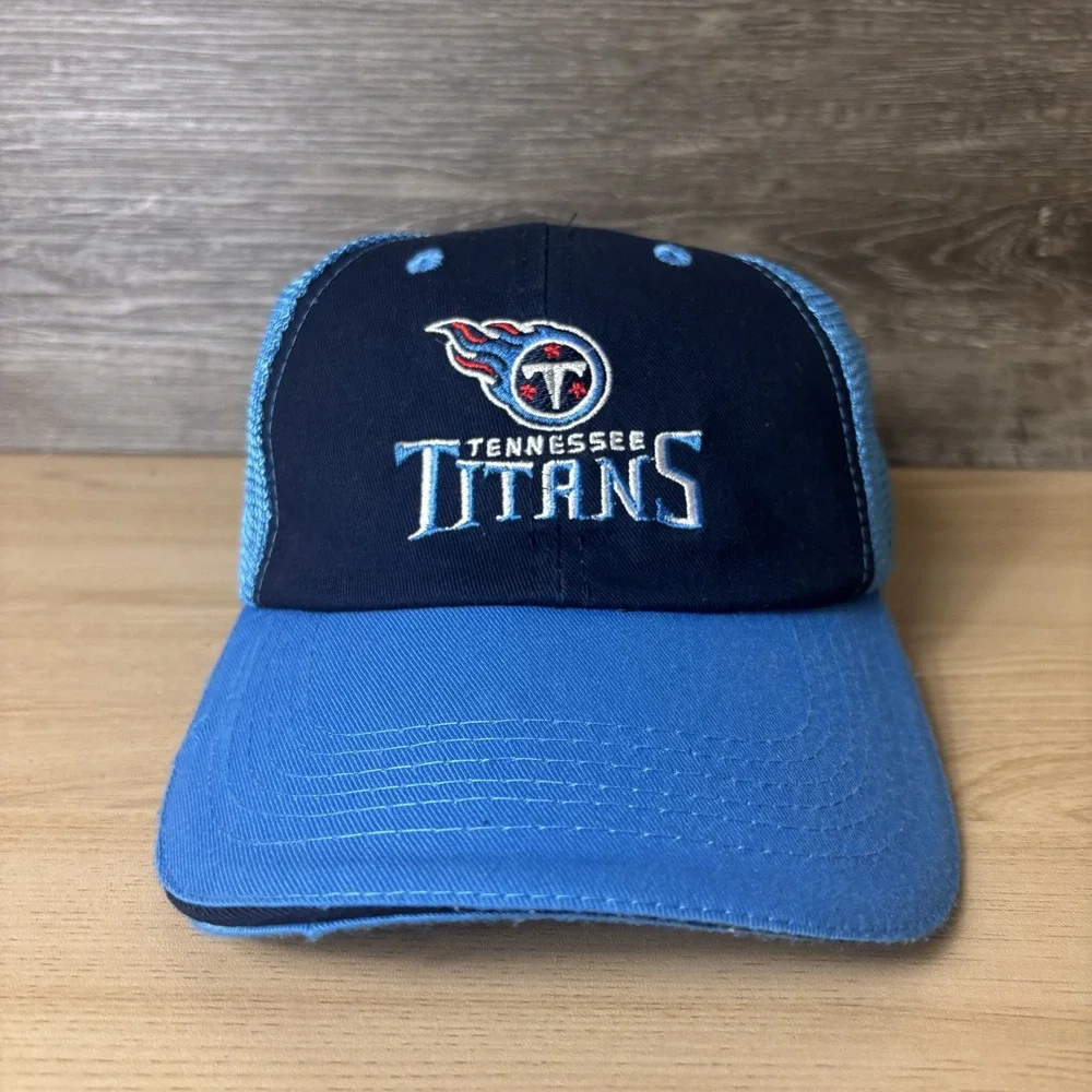 Tennessee Titans Hat Cap Snap Back Blue Black NFL Football Trucker Mesh Mens